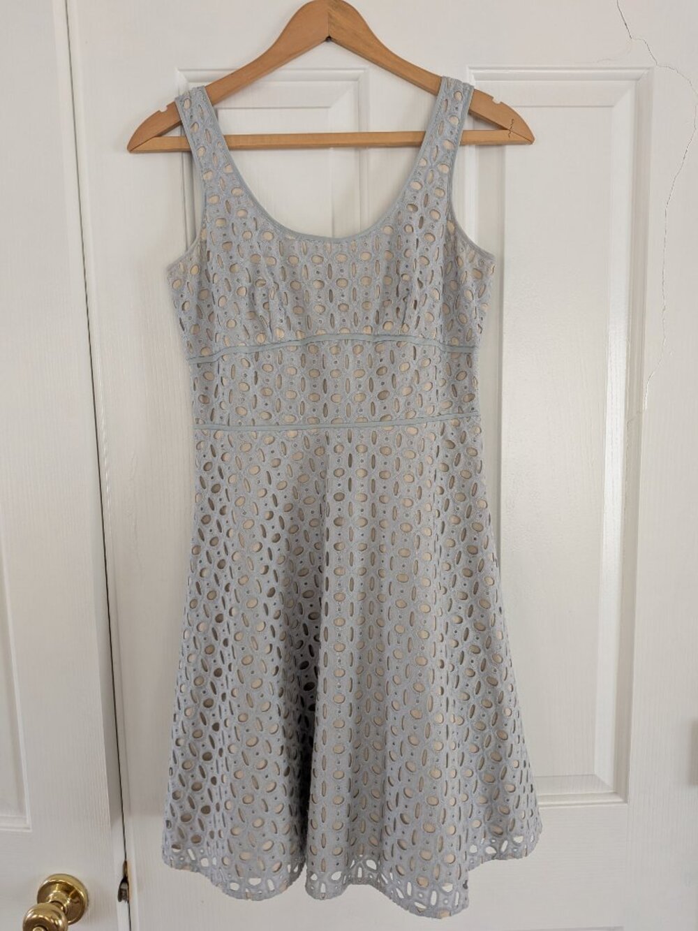 Ann Taylor LOFT Light Blue Eyelet Dress - Size 0